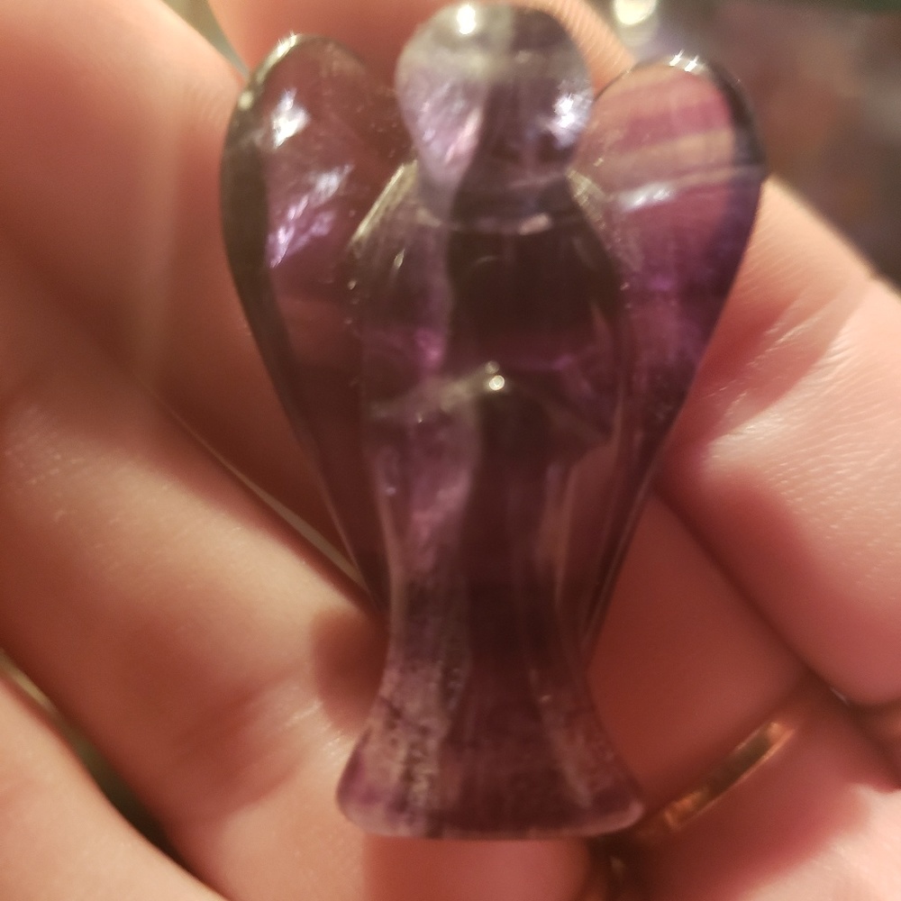 Rainbow laboradite angel crystal